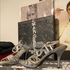 Elegant Silver Strappy Heels